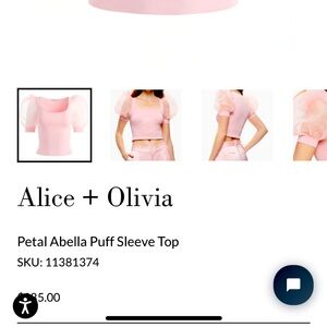 Alice + Olivia Abella Puff Sleeve Ribbed Top
